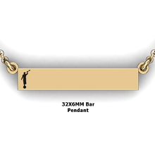 Load image into Gallery viewer, personalized mission bar pendant with Moroni - design your own necklace - custom Horizontal bar pendant 14 K YG