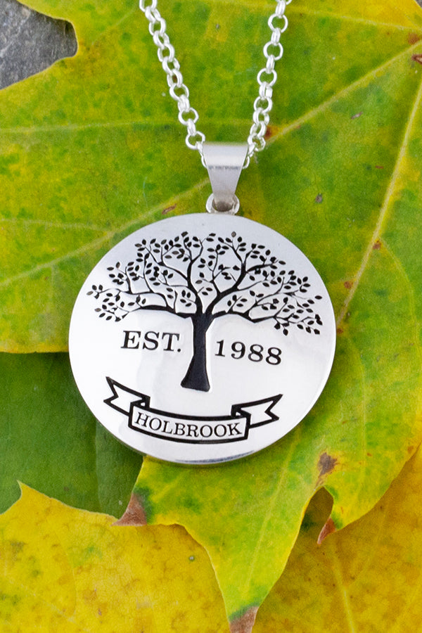 Family Tree Necklace - Round Domed Necklace - Custom family necklace ...