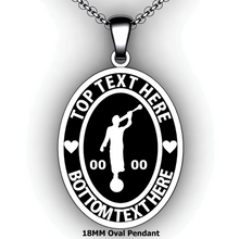 Load image into Gallery viewer, Mission Oval Embossed Pendant with Moroni and Mission Country or State - Personalize with Missionary Name and Mission