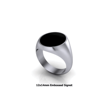 Load image into Gallery viewer, Personalized sterling silver signet ring embossed