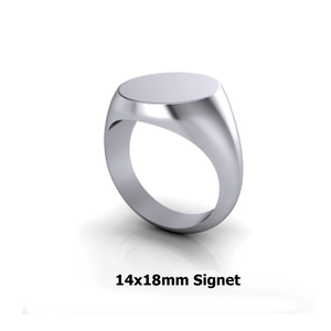 Personalized sterling silver signet ring 