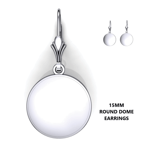 Personalized round domed earrings - design your own earrings - custom round domed earrings 
