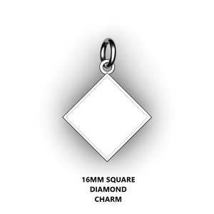 Personalized diamond square - design your own charm - custom diamond square charm