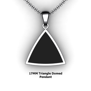 Personalized Triangle Pendant - design your own necklace - custom triangle domed pendant