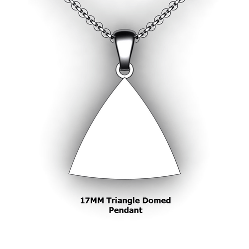 pesonalized triangle pendant necklace - design your own necklace - triangle domed pendant personalized jewelry