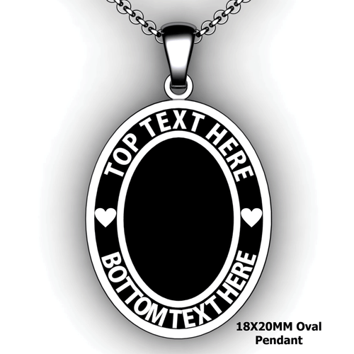 Personalized oval pendant - design your own necklace - custom Embossed oval text formatted with text  pendant