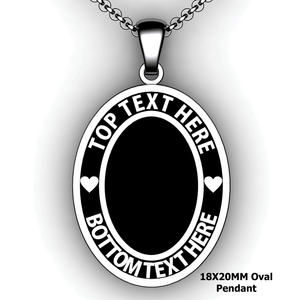 Personalized oval pendant - design your own necklace - custom Embossed oval text formatted with text  pendant