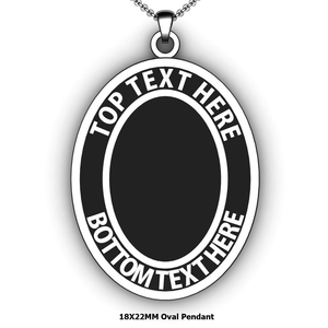 Personalized oval pendant - design your own necklace - custom Embossed oval text formatted pendant