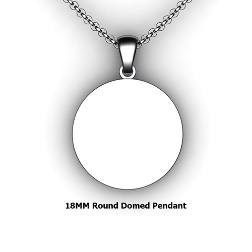 Personalized round pendant - design your own necklace - custom round domed pendant                   