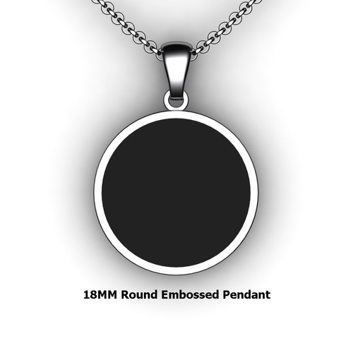 Personalized round pendant - design your own necklace - custom round embossed pendant