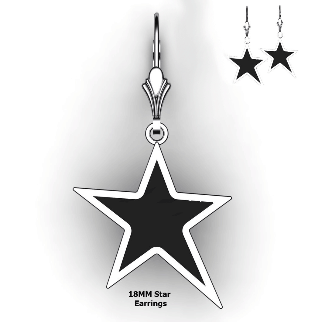 Personalized Star Earrings - design your own earrings - custom embossed star earrings