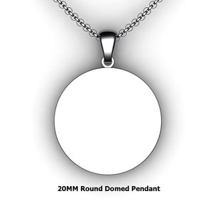 Personalized round pendant - design your own necklace - custom round domed pendant