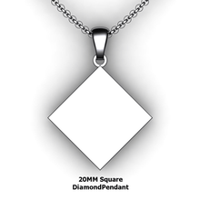 Load image into Gallery viewer, Personalized square diamond pendant - design your own necklace - custom square diamond pendant