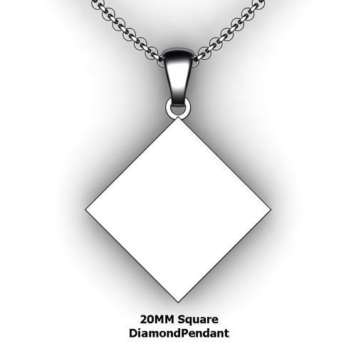 Personalized square diamond pendant - design your own necklace - custom square diamond pendant