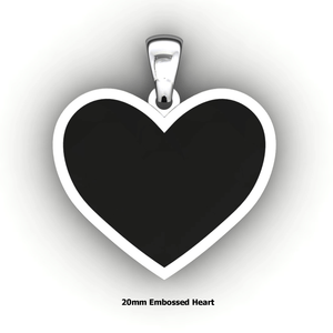 Embossed heart shaped pendant - design your own necklace