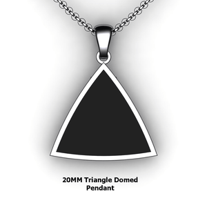 Personalized Triangle Pendant - design your own necklace - custom triangle domed embossed pendant