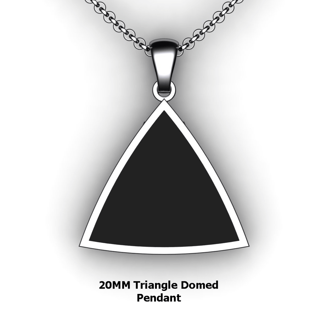 Personalized Triangle Pendant - design your own necklace - custom triangle domed embossed pendant