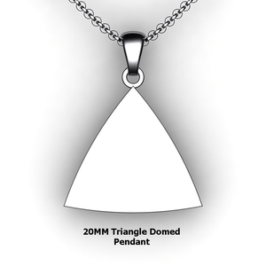 Personalized Triangle Pendant - design your own necklace - custom triangle domed pendant
