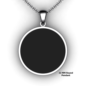 Personalized round pendant - design your own necklace - custom round embossed pendant 