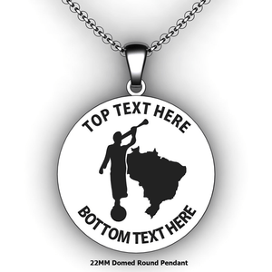 Personalized round Mission pendant with Moroni and Country or state - design your own necklace - custom round text formatted  with Country or state  and Moroni pendant