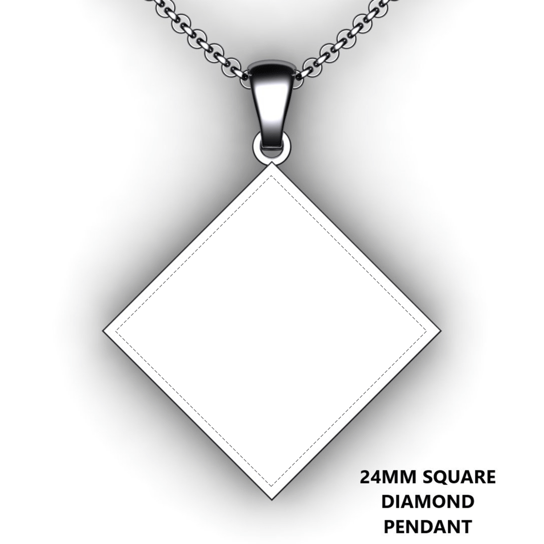 Shop Sideways Square Diamond Pendant in 14K White Gold – KoKo's Designs