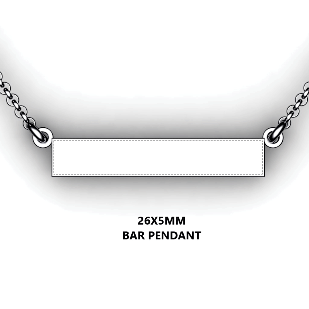 Sterling silver horizontal bar necklace personalized sale