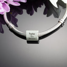Load image into Gallery viewer, three sided anniversary bead for pandora style bracelets - personalized bracelet