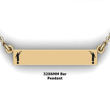 Load image into Gallery viewer, personalized mission bar pendant with 2 Moroni - design your own necklace - custom Horizontal bar pendant 14K YG