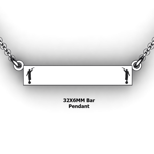 personalized mission bar pendant with 2 Moroni - design your own necklace - custom Horizontal bar pendant