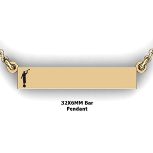personalized mission bar pendant with Moroni - design your own necklace - custom Horizontal bar pendant 14 K YG