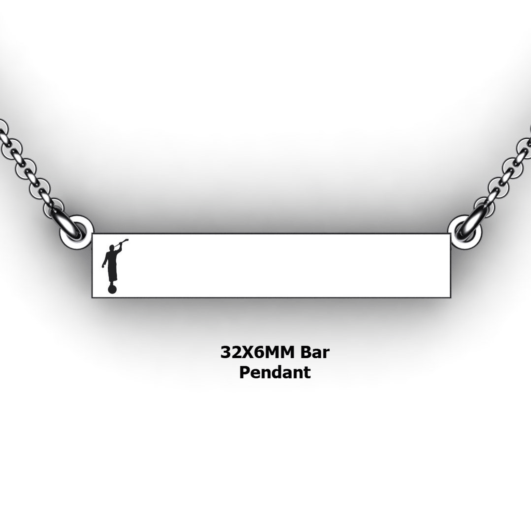 personalized mission bar pendant with Moroni - design your own necklace - custom Horizontal bar pendant 
