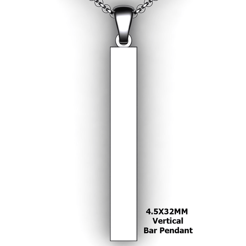 Personalized bar pendant - design your own necklace - custom Vertical bar pendant