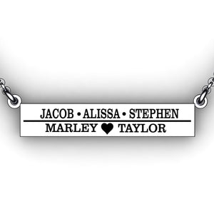 personalized childrens names necklace - bar necklace with engraving - personalized necklace for mom