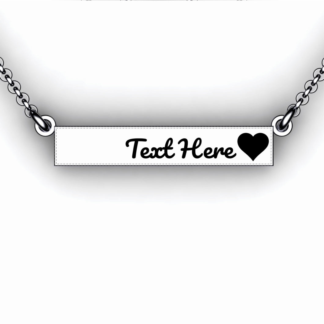 Love Bar Necklace with Initials - Personalize with your Initials - Horizontal Bar Necklace