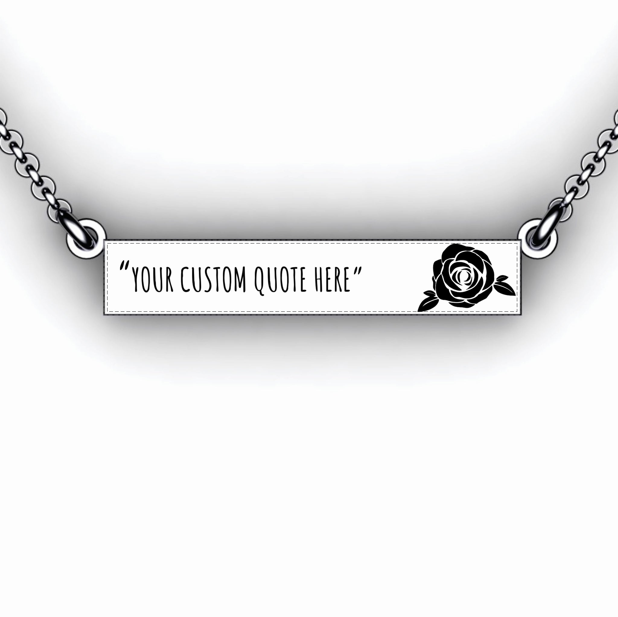 Custom saying new arrivals necklace