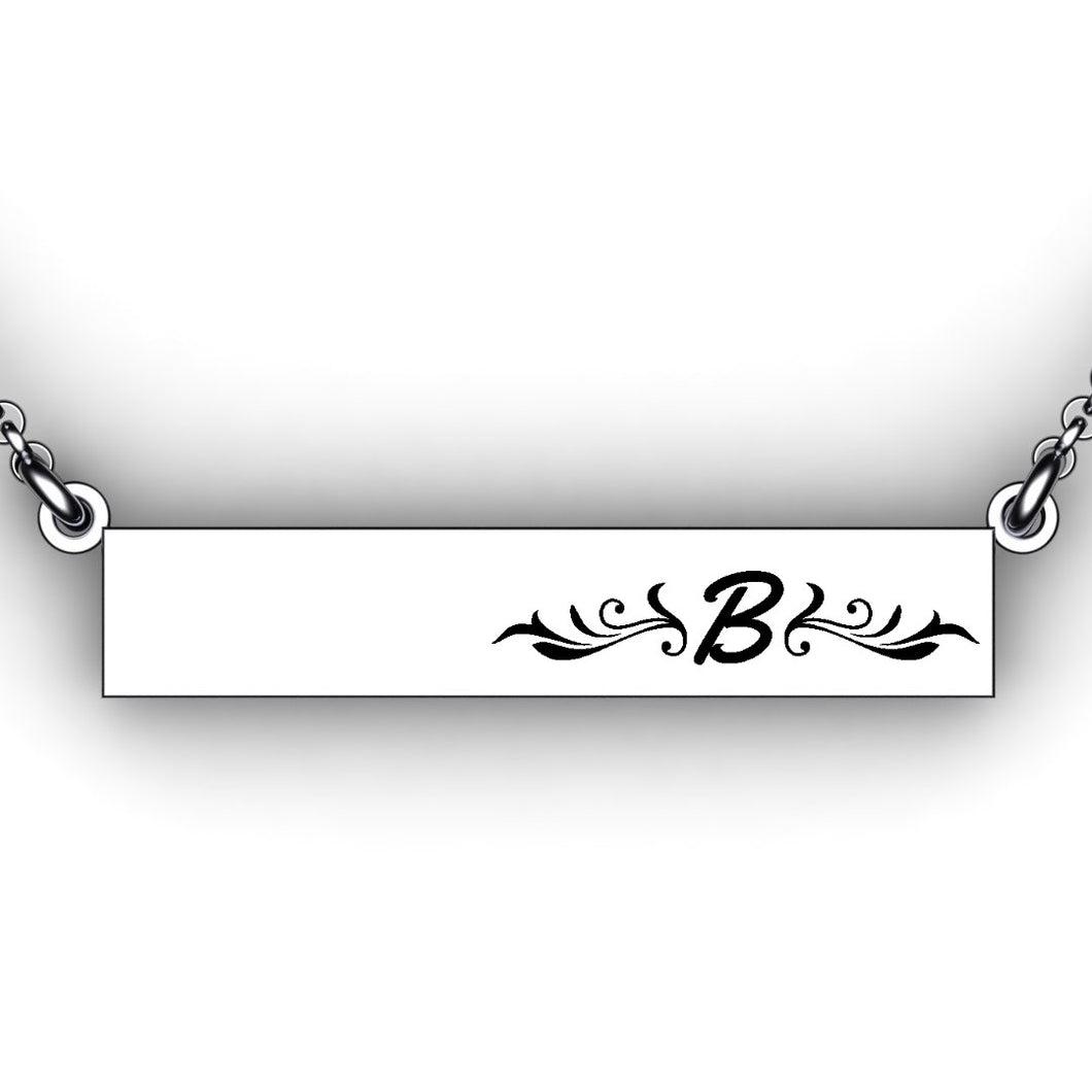 Initial Bar Necklace  - Personalize with Your Initial -  Pre-Designed Necklace