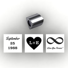 Load image into Gallery viewer, three sided bead for pandora style bracelets - personalized with images and text