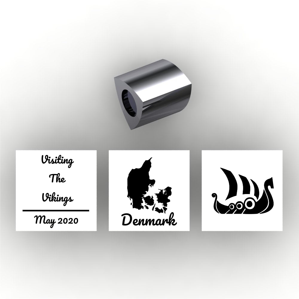 Personalized 3 sided pandora style charm - add your own information to personalize - add Travel information - text, dates, country, symbolsure, Moroni