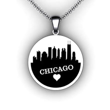 Load image into Gallery viewer, Custom City Skyline Necklace - Round - Personalize with your choice of city skyline