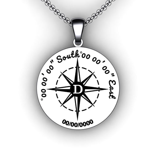 custom round coordinates necklace