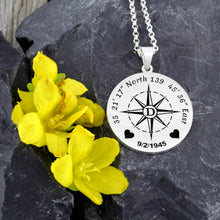 Load image into Gallery viewer, custom round coordinates necklace
