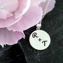 Load image into Gallery viewer, custom couple necklace initial necklace personalize with initials gift for her anniversary gift wedding gift