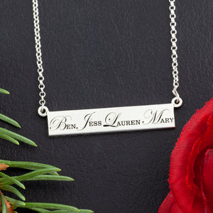 personalized childrens names necklace - bar necklace with engraving - design your own jewelry - personalized necklace for mom
