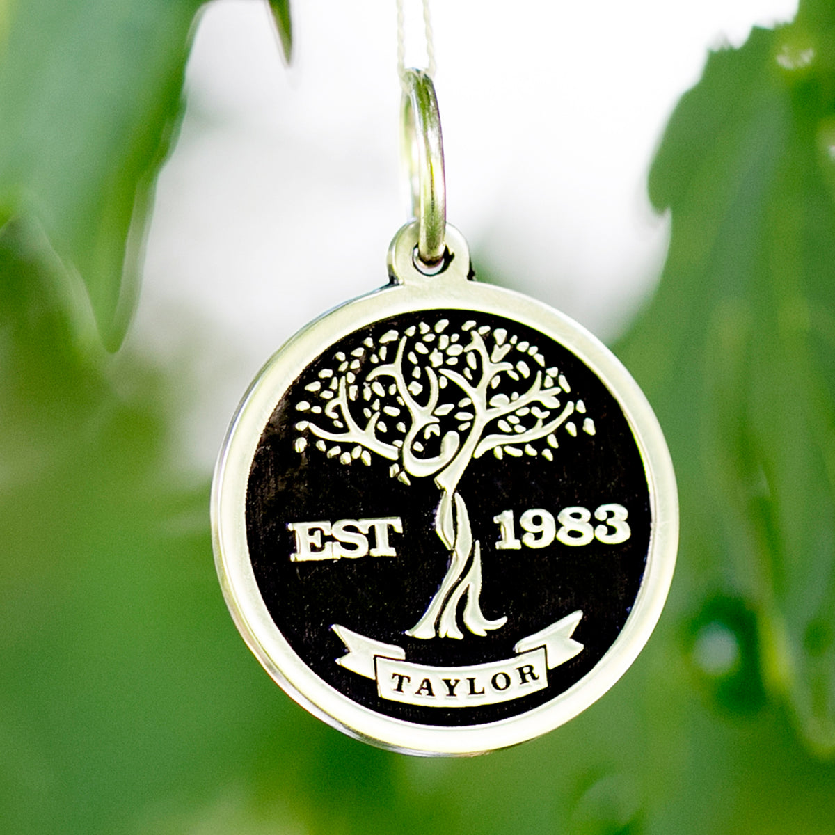 Family Tree Necklace - Round Embossed Necklace -Custom family necklace ...