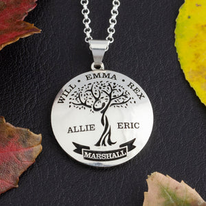 family tree necklace with names - personalized childrens names necklace - make your own custom necklace - family tree template - create a family tree gift