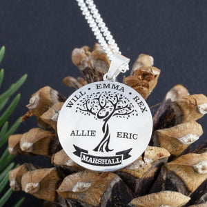 family tree necklace with names - personalized childrens names necklace - make your own custom necklace - family tree template - create a family tree gift