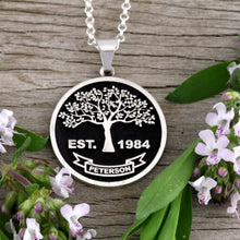 Load image into Gallery viewer, custom family tree necklace - create a family tree gift - family tree template - family tree create - design your own jewelry