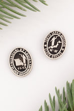 Load image into Gallery viewer, LDS mission pins - personalized lapel pin for LDS missionary - sterling silver pin engraved with missionary name, dates and mission