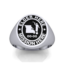 Load image into Gallery viewer, Missionary Signet Ring for Elders with Moroni and Country or State - Personalize with your Missionary name and Mission