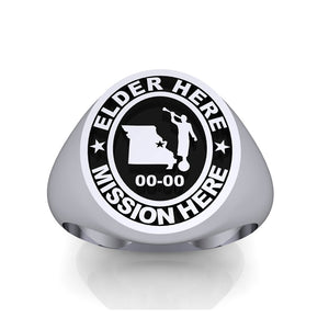 Missionary Signet Ring for Elders with Moroni and Country or State - Personalize with your Missionary name and Mission